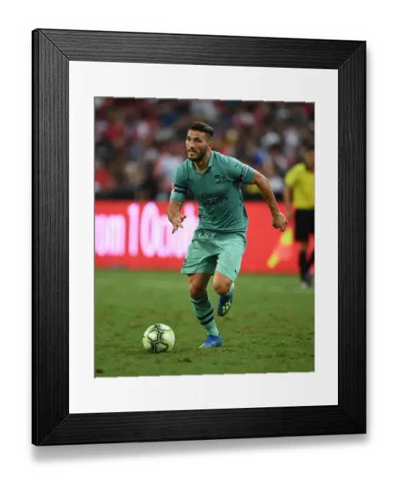 Framed Print : Sead Kolasinac in Action: Arsenal vs. Paris Saint-Germain, 2018 International Champions Cup, Singapore