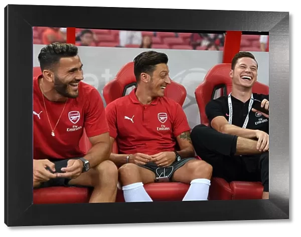 Arsenal's Ozil and Kolasinac Connect with Draxler of PSG Before International Champions Cup Clash