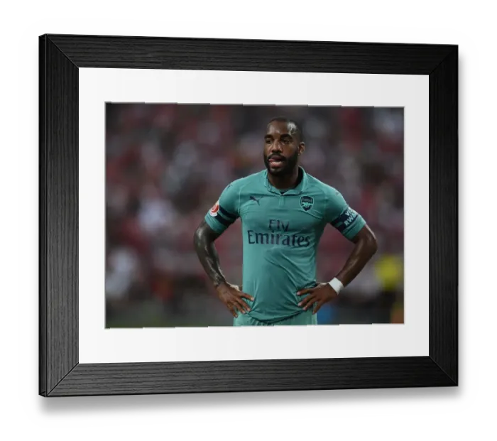 Framed Print : Arsenal's Alexandre Lacazette Faces Off Against Paris Saint-Germain in 2018 International Champions Cup, Singapore