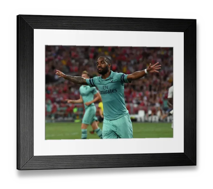 Framed Print : Alexandre Lacazette Scores for Arsenal Against Paris Saint-Germain in 2018 International Champions Cup, Singapore Framed Print : Alexandre Lacazette Scores for Arsenal Against Paris Saint-Germain in 2018 International Champions Cup, Singapore