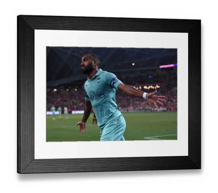 Framed Print : Alexandre Lacazette's Stunning Goal: Arsenal Upsets Paris Saint-Germain in 2018 Pre-Season Clash, Singapore Framed Print : Alexandre Lacazette's Stunning Goal: Arsenal Upsets Paris Saint-Germain in 2018 Pre-Season Clash, Singapore