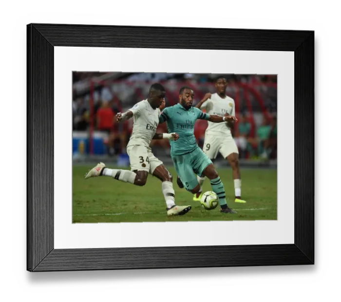 Framed Print : Arsenal's Alexandre Lacazette Faces Off Against PSG's Stanley Nsoki in International Champions Cup 2018 Framed Print : Arsenal's Alexandre Lacazette Faces Off Against PSG's Stanley Nsoki in International Champions Cup 2018