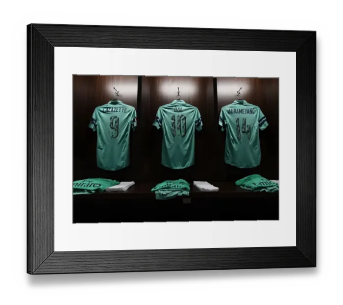 Framed Print : Behind the Scenes: Arsenal Changing Room before the International Champions Cup Showdown against Paris Saint-Germain, 2018 (Singapore)