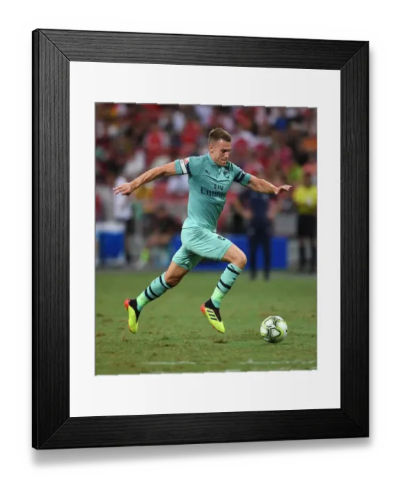 Framed Print : Arsenal's Aaron Ramsey Faces Off Against Paris Saint-Germain in International Champions Cup 2018