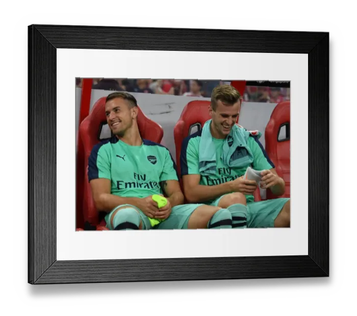 Framed Print : Arsenal's Ramsey and Holding Ready for Arsenal vs Paris Saint-Germain Pre-Season Showdown in Singapore, 2018 Framed Print : Arsenal's Ramsey and Holding Ready for Arsenal vs Paris Saint-Germain Pre-Season Showdown in Singapore, 2018