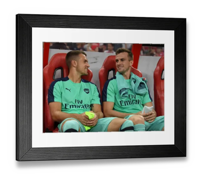 Framed Print : Arsenal's Aaron Ramsey and Rob Holding Prepare for Paris Saint-Germain Clash in 2018 International Champions Cup, Singapore Framed Print : Arsenal's Aaron Ramsey and Rob Holding Prepare for Paris Saint-Germain Clash in 2018 International Champions Cup, Singapore