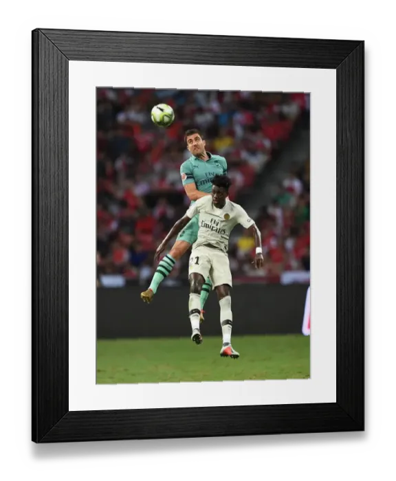 Framed Print : Clash of Titans: Sokratis vs. Weah - Arsenal vs. Paris Saint-Germain Pre-Season Friendly 2018-19 Framed Print : Clash of Titans: Sokratis vs. Weah - Arsenal vs. Paris Saint-Germain Pre-Season Friendly 2018-19