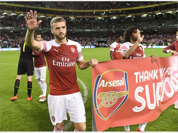 Calum Chambers Greets Arsenal Fans After Arsenal vs. Chelsea Pre-Season Match, 2018
