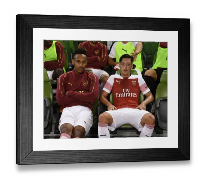 Framed Print : Arsenal Rivals Aubameyang and Ozil Go Head-to-Head Against Chelsea in 2018 International Champions Cup