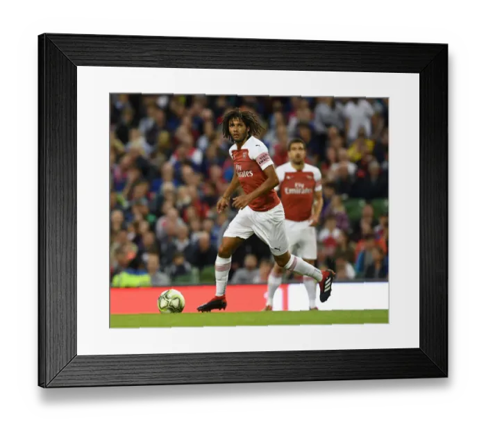 Framed Print : Arsenal's Mo Elneny Faces Off Against Chelsea in 2018 International Champions Cup, Dublin