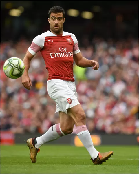 Arsenal's Sokratis Faces Off Against Chelsea in 2018 International Champions Cup, Dublin