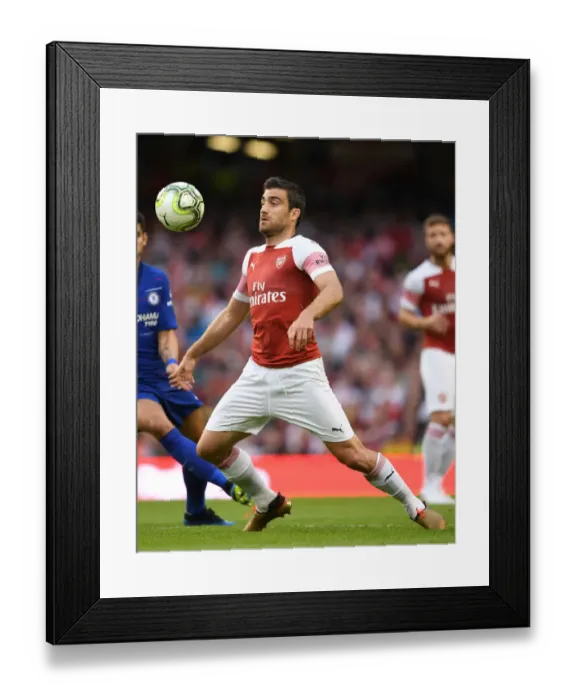 Framed Print : Arsenal vs. Chelsea Clash: Sokratis Faces Off in 2018 International Champions Cup, Dublin Framed Print : Arsenal vs. Chelsea Clash: Sokratis Faces Off in 2018 International Champions Cup, Dublin