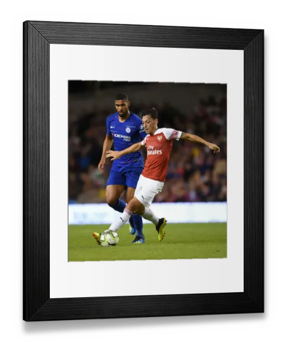 Framed Print : Clash of Midfield Titans: Ozil vs. Loftus-Cheek - Arsenal vs. Chelsea Pre-Season Showdown (Dublin, 2018)