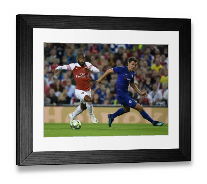 Framed Print : Alex Lacazette Outsmarts Andreas Christensen: Arsenal's Pre-Season Victory Over Chelsea, Dublin 2018