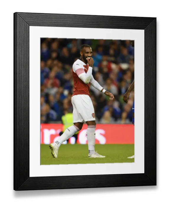 Framed Print : Clash of the Titans: Alex Lacazette Goes Head-to-Head with Chelsea in Arsenal's 2018 Pre-Season Showdown Framed Print : Clash of the Titans: Alex Lacazette Goes Head-to-Head with Chelsea in Arsenal's 2018 Pre-Season Showdown