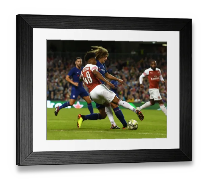 Framed Print : Arsenal's Reiss Nelson Clashes with Chelsea's Ethan Ampadu in Pre-Season Friendly, 2018 Framed Print : Arsenal's Reiss Nelson Clashes with Chelsea's Ethan Ampadu in Pre-Season Friendly, 2018