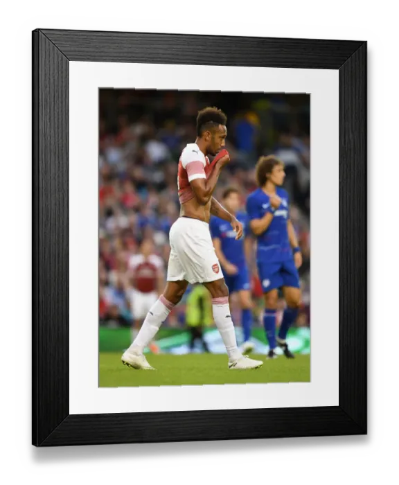 Framed Print : Arsenal's Pierre-Emerick Aubameyang Faces Off Against Chelsea in 2018 International Champions Cup, Dublin Framed Print : Arsenal's Pierre-Emerick Aubameyang Faces Off Against Chelsea in 2018 International Champions Cup, Dublin
