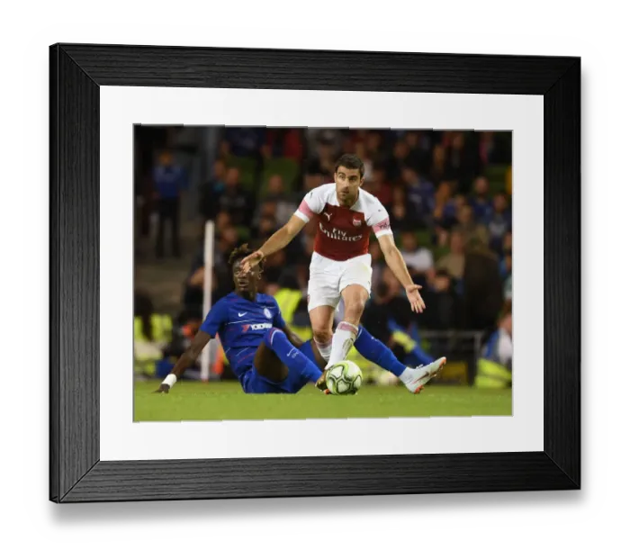 Framed Print : Sokratis in Action: Arsenal vs. Chelsea Clash, 2018 International Champions Cup, Dublin