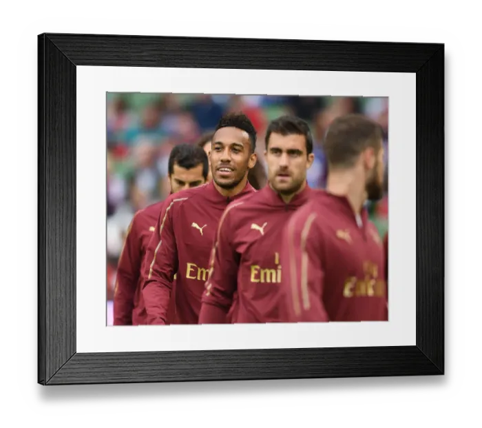Framed Print : Arsenal's Pierre-Emerick Aubameyang Gears Up for Arsenal v Chelsea Clash in 2018 International Champions Cup, Dublin