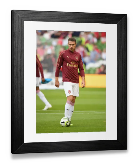 Framed Print : Arsenal's Aaron Ramsey Prepares for Arsenal v Chelsea Clash in 2018 International Champions Cup, Dublin