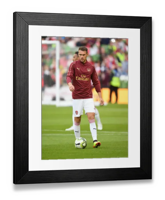 Framed Print : Arsenal's Aaron Ramsey Readies for Arsenal vs. Chelsea Clash in 2018 International Champions Cup