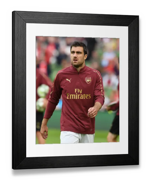 Framed Print : Sokratis of Arsenal: Pre-Season Readiness at Arsenal v Chelsea, 2018 (Dublin)