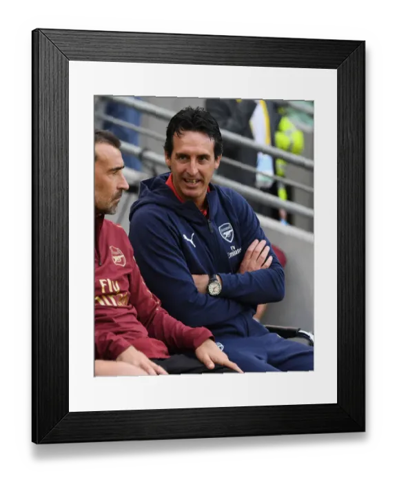 Framed Print : Unai Emery Leads Arsenal Against Chelsea in 2018 International Champions Cup, Dublin Framed Print : Unai Emery Leads Arsenal Against Chelsea in 2018 International Champions Cup, Dublin