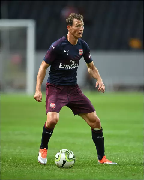 Arsenal's Stephan Lichsteiner in Action against SS Lazio during Pre-Season Friendly in Stockholm