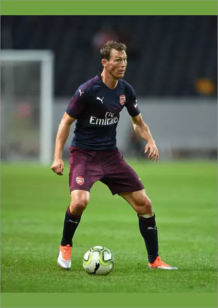 Arsenal's Stephan Lichsteiner in Action against SS Lazio during Pre-Season Friendly in Stockholm