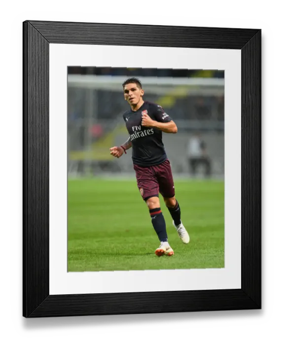 Framed Print : Lucas Torreira in Action: Arsenal vs. SS Lazio, Stockholm 2018