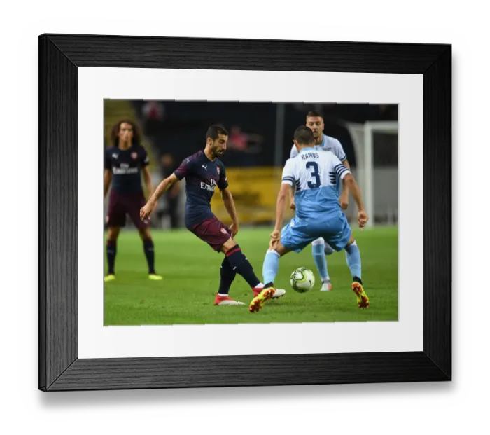 Framed Print : Arsenal's Henrikh Mkhitaryan in Action against SS Lazio during Pre-Season Friendly in Stockholm, 2018 Framed Print : Arsenal's Henrikh Mkhitaryan in Action against SS Lazio during Pre-Season Friendly in Stockholm, 2018
