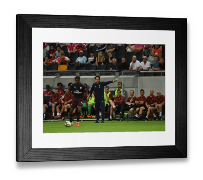 Framed Print : Unai Emery Leads Arsenal in 2018 Pre-Season Friendly Against SS Lazio