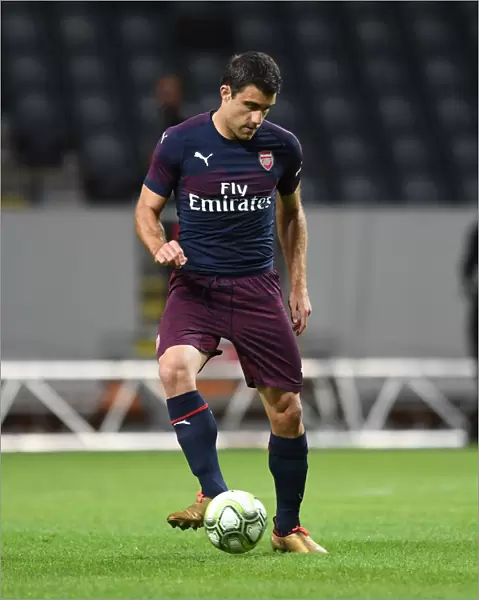 Sokratis Papastathopoulos of Arsenal in Action against SS Lazio during Pre-Season Friendly in Stockholm, 2018