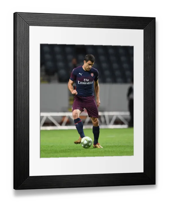Framed Print : Sokratis Papastathopoulos of Arsenal in Action against SS Lazio during Pre-Season Friendly in Stockholm, 2018