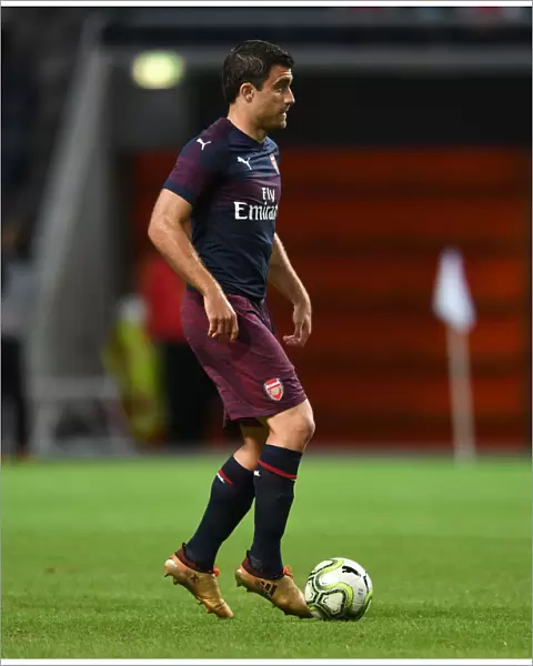 Arsenal's Sokratis in Action against SS Lazio during 2018 Pre-Season Friendly in Stockholm