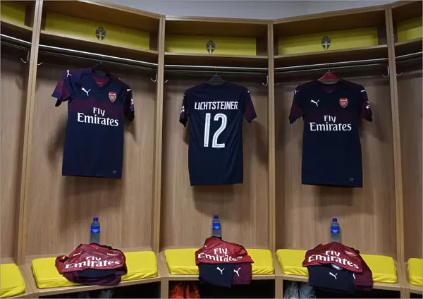 Arsenal FC: Stephan Lichtsteiner's Jersey in Arsenal vs. SS Lazio Changing Room (Pre-Season Friendly, Stockholm, 2018)