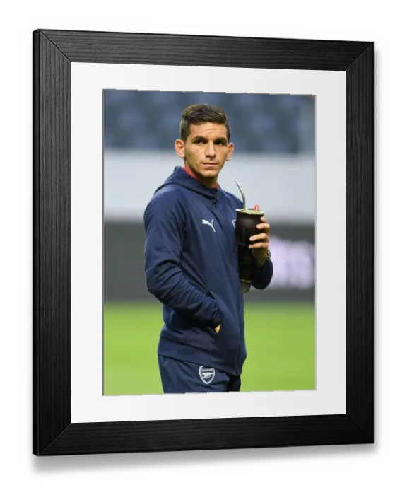 Framed Print : Lucas Torreira Gears Up: Arsenal vs. SS Lazio Pre-Season Friendly, Stockholm 2018