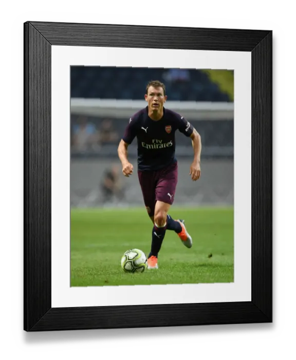 Framed Print : Stephan Lichtsteiner in Action: Arsenal vs. SS Lazio, Stockholm 2018