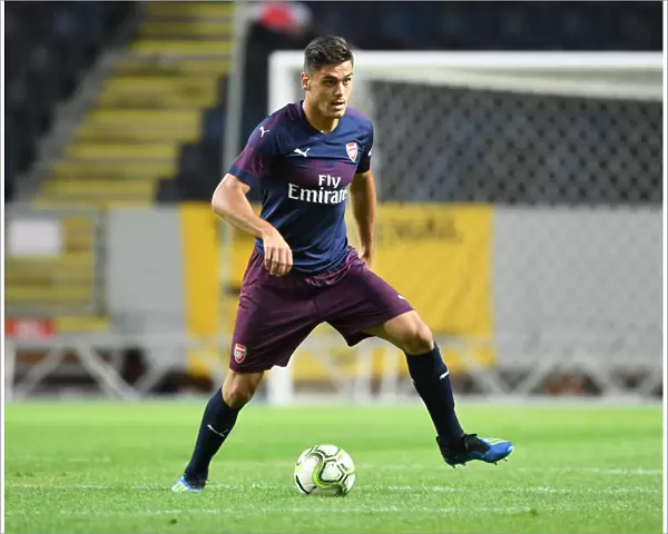 Arsenal's Konstantinos Mavropanos in Action against SS Lazio during Pre-Season Friendly in Stockholm, Sweden (2018)