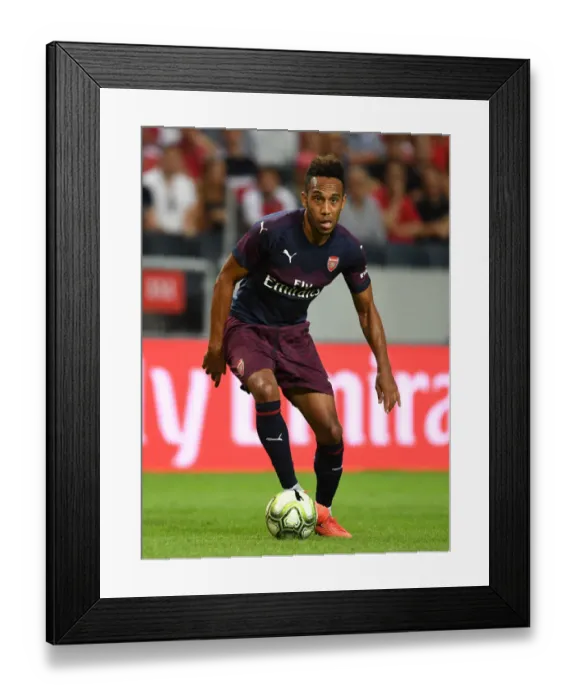 Framed Print : Arsenal's Pierre-Emerick Aubameyang in Action against SS Lazio during Pre-Season Friendly in Stockholm