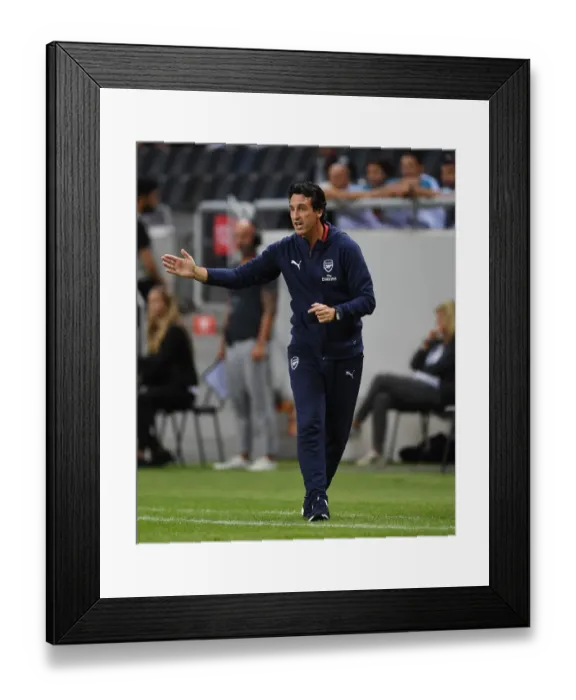 Framed Print : Arsenal's Unai Emery Coaches Team Against SS Lazio in 2018 Pre-Season Friendly Framed Print : Arsenal's Unai Emery Coaches Team Against SS Lazio in 2018 Pre-Season Friendly