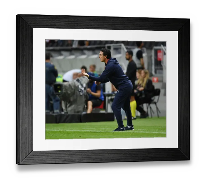 Framed Print : Arsenal's Unai Emery Takes Charge Against SS Lazio in 2018 Pre-Season Friendly
