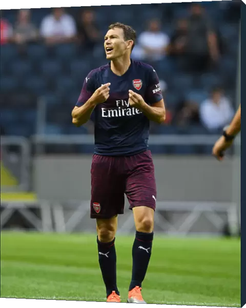 Arsenal's Stephan Lichtsteiner in Action against SS Lazio during Pre-Season Friendly in Stockholm, 2018