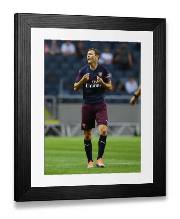 Framed Print : Arsenal's Stephan Lichtsteiner in Action against SS Lazio during Pre-Season Friendly in Stockholm, 2018