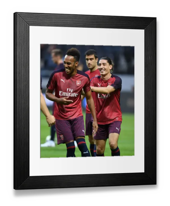Framed Print : Arsenal's Aubameyang and Bellerin in Action against SS Lazio (2018-19)