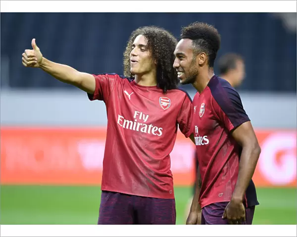 Arsenal's Guendouzi and Aubameyang in Action against SS Lazio (2018-19)