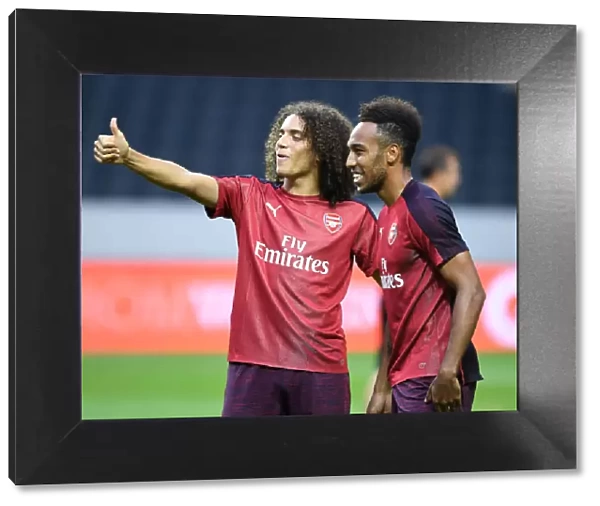 Arsenal's Guendouzi and Aubameyang in Action against SS Lazio (2018-19)