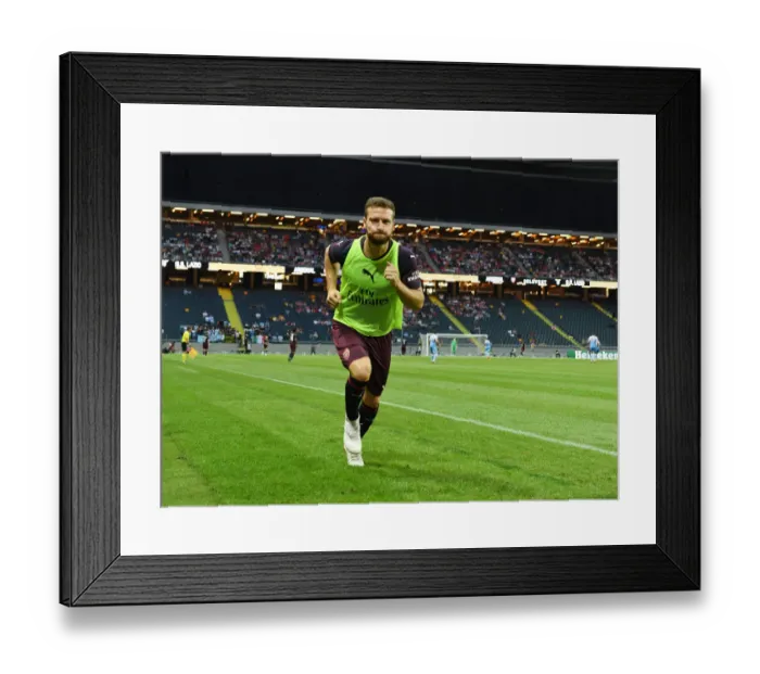 Framed Print : Arsenal's Shkodran Mustafi in Action against SS Lazio during Pre-Season Friendly in Stockholm, 2018