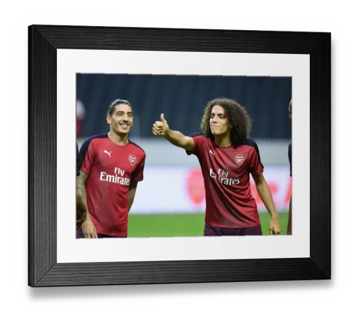 Framed Print : Arsenal's Bellerin and Guendouzi in Action against SS Lazio (2018-19)