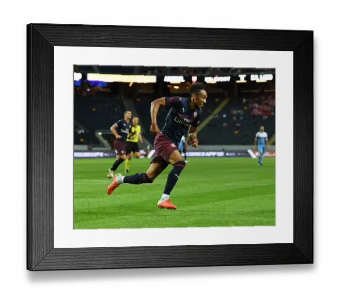 Framed Print : Arsenal's Aubameyang in Action: Arsenal vs. SS Lazio (2018) Framed Print : Arsenal's Aubameyang in Action: Arsenal vs. SS Lazio (2018)